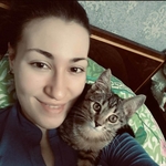 Nastya with a cat
